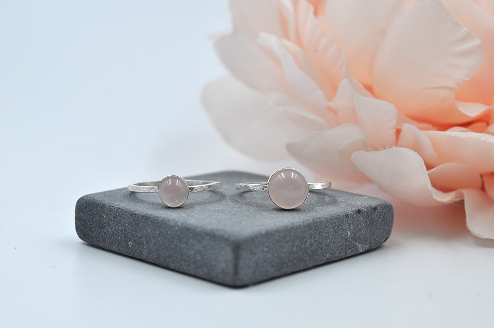 Rose quartz online stacking ring
